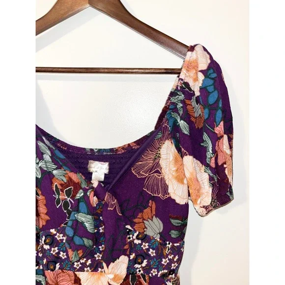 BAND OF THE FREE Livie Floral Print Maxi Dress Ruffle Wrap Smocked Back | Small - Picture 10 of 13